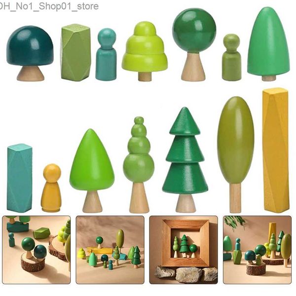 Ordinamento Nidificazione Giocattoli impilabili Decorazioni Piccoli alberi in legno Giocattolo per bambini Giocattoli educativi per bambini Blocco Montessori Q231218