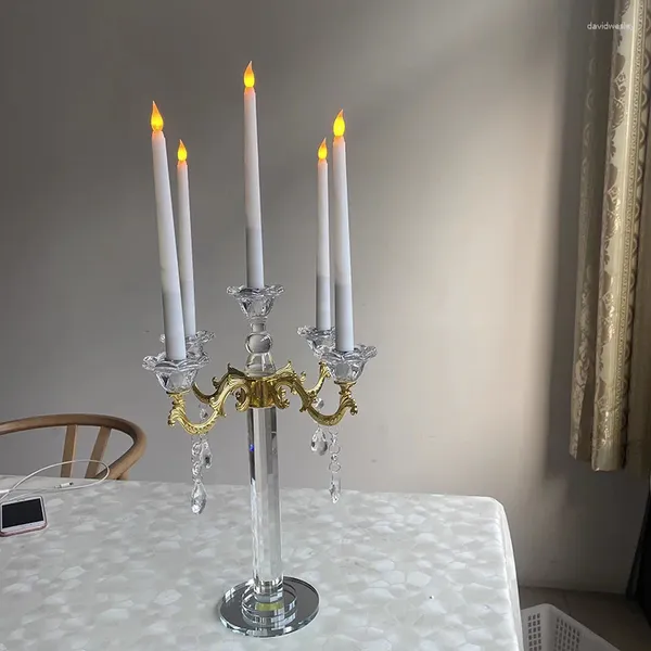 Castiçais centro estético velas vaso inverno romântico design de luxo kaarshouder itens decorativos para casa