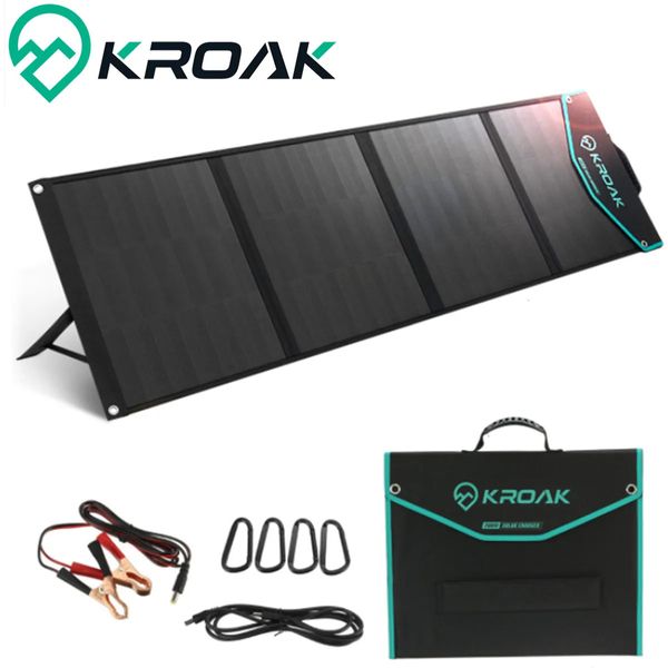 Carregadores KROAK 150W 200W Kit de Painel Solar Shingled SP 06 Placa Dobrável À Prova D 'Água Dupla Carregador USB Energia Ao Ar Livre para Telefone 231216