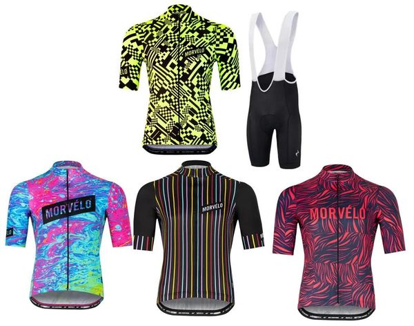 Conjuntos Morvelo Ciclismo Jersey Set Bicicleta Equipe 2024 Verão Manga Curta Bicicleta Sportswear Racing Pro Jersey Terno para Homens