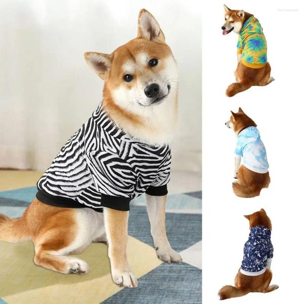 Cão vestuário filhote de cachorro hoodie colorido impressão animal de estimação para cães médios macio bonito quente moletom outono inverno roupas máquina lavável