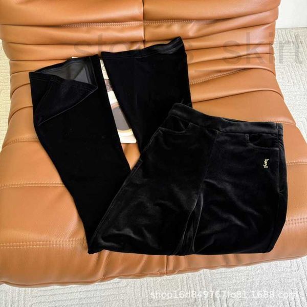Женские брюки-капри Дизайнер ранней осени, новый нишевый дизайн с небольшим металлическим декором, бархатные брюки-клеш, простые, атмосферные и универсальные 688L