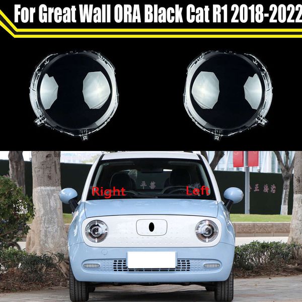 Tampas de farol para great wall ora gato preto r1 2018 2019 2020 2021 2022 tampa da lente do farol do carro abajur lâmpada luz escudo vidro