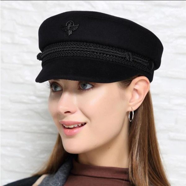 Berets 2023 inverno homens/mulheres lã preto chapéus unisex europeu/americano streetwear cabido bonés manter quente ao ar livre