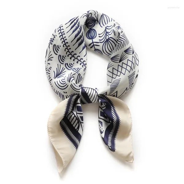 Модная повязка на голову с лентами для волос, шарф для женщин, дизайнерский атласный шелковый квадратный шарф, шейный галстук, платок, женский платок-бандана, 2023