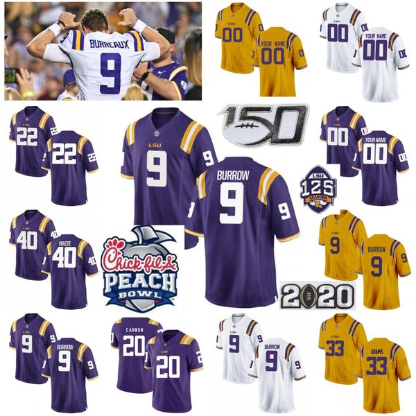 BENUTZERDEFINIERTE LSU Tigers Männer Jugend Joe Burreaux Jersey Burrow Clyde Edwards-helaire Odell Beckham Jr. Leonard Fournette College Football Jerseys Cu