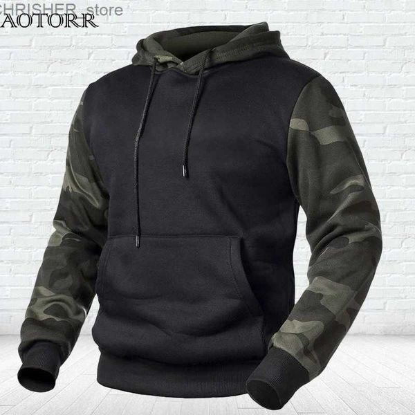 Jaquetas táticas na moda velo hoodies masculino outono inverno casual hoodies camuflagem pulôver moletom masculino outwear gola com capuz 4xll231218