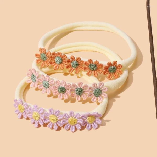 Haarschmuck Baby Blumen Stirnband Gänseblümchen Kopfbänder Mädchen elastisches Haarband Kinder Nylon Born Stirnbänder Säugling Ins Po Requisiten