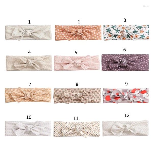 Acessórios de cabelo estampa floral bebê bowknot bandana arcos nó turbante elástico para envoltório de cabeça crianças headwear