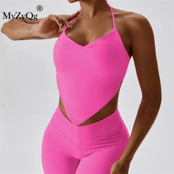 Canotte da donna MyZyQg Donna Appeso al collo Reggiseno da yoga Outdoor Sexy Pilato Canotte Cinghia da corsa Gilet da palestra Quick Dry Sport Intimo Abbigliamento