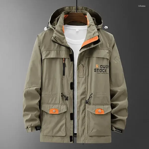 Мужские куртки 2023, осенняя свободная рабочая куртка, большая повседневная верхняя одежда для альпинизма на открытом воздухе