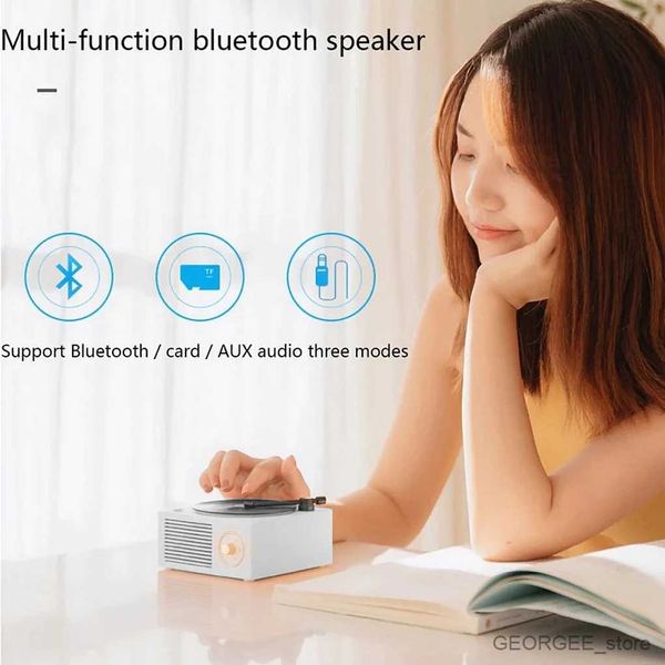 Tragbare Lautsprecher Vinyl-Plattenspieler Tragbarer Bluetooth V5.0-Lautsprecher Drahtloser Mini-Stereo-tragbarer Multifunktions-Plattenspieler-Lautsprecher NEU