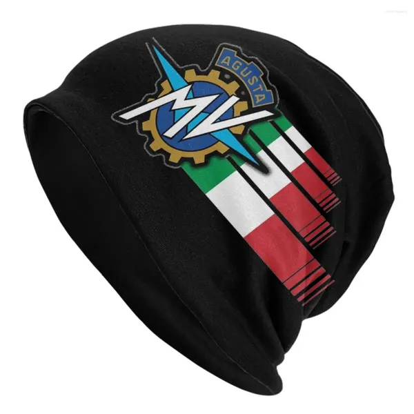 Berets Speed Italian MV AGUSTA Skullies Mützen Hut Motro Racing Herbst Winter Unisex Outdoor Caps Warme Dual-Use-Motorhaube gestrickt