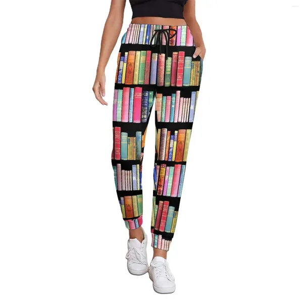 Kadın Pantolon Kitap Kütüphanesi Baskı Jogger kitap kurdu Modern Big Boyut Joggers Bahar Kadınlar Tasarım Hip Hop Pantolon
