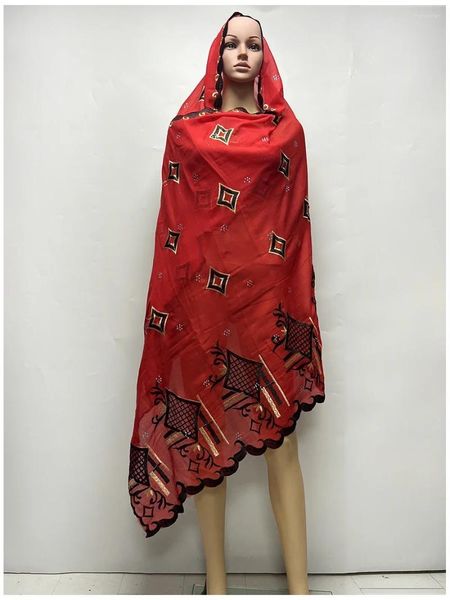 Roupas étnicas Dubai Muçulmano Lenço Feminino Hijab Lenço de Algodão Africano 200 100 Chapéus Atacado Bordados Grandes Belas Rendas Shaws