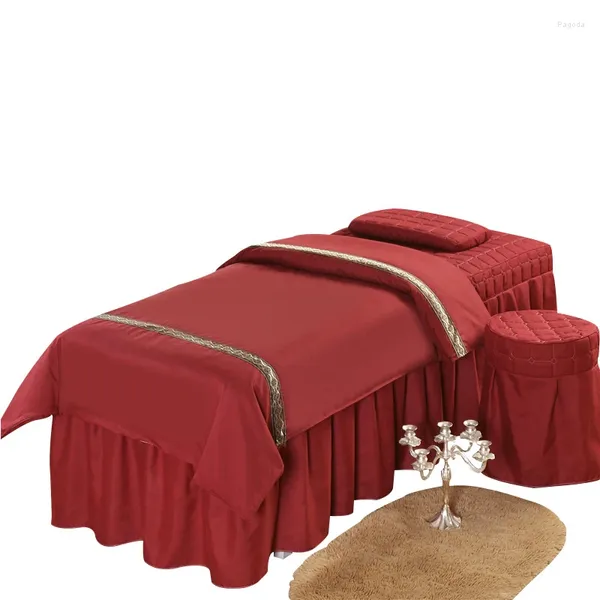 Set di biancheria da letto 4 pezzi di alta qualità salone di bellezza massaggio spa biancheria da letto spessa lenzuola copriletto federa coprisgabello copripiumino set