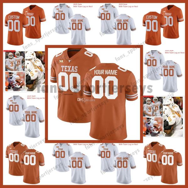 Personalizado 2023 Texas Longhorns College Football Jersey 11 Sam Ehlinger Ricky Williams Arch Manning Roschon Johnson Bijan Robinson Hudson Card O