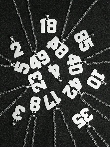 Anhänger Halsketten 1 stücke Edelstahl Zahlen Halskette für Frauen Vintage Digital Benutzerdefinierte DIY Mode Ästhetischen Schmuck