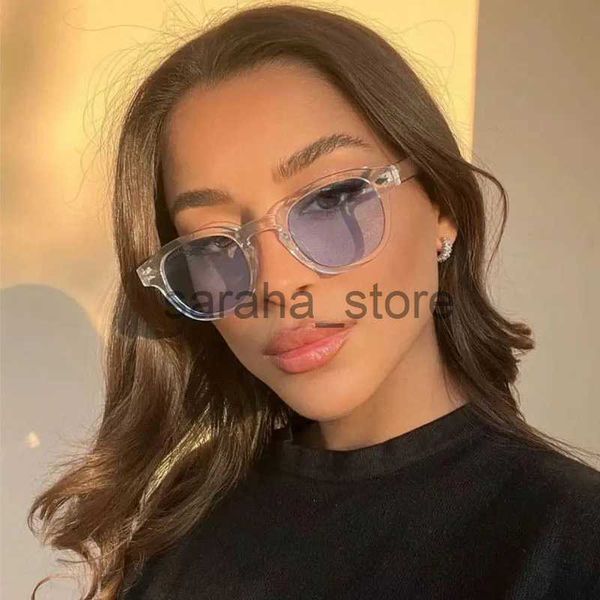 Zonnebril Retro Rice Nail Vierkante Zonnebril Dames Heren Luxe merk Transparant Blauw Zonglas Man Unisex Oceaan Lenzen Shades Oculos De Sol J231218