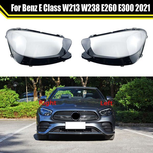 Автомобильный чехол на фары для Mercedes-Benz E Class W213 W238 E260 E300 2021, крышка объектива передней фары автомобиля, абажур, стеклянный корпус