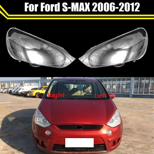 Cabeça do carro luz escudo lâmpada sombra transparente farol tampas de vidro lente capa abajur para ford S-MAX 2006-2012