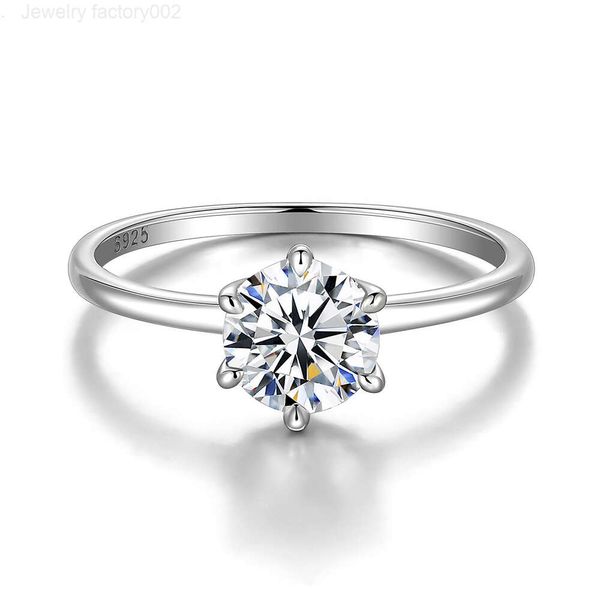 Elegante real 1ct moissanite anéis de noivado para mulheres s925 prata esterlina alianças de casamento jóias com certificado