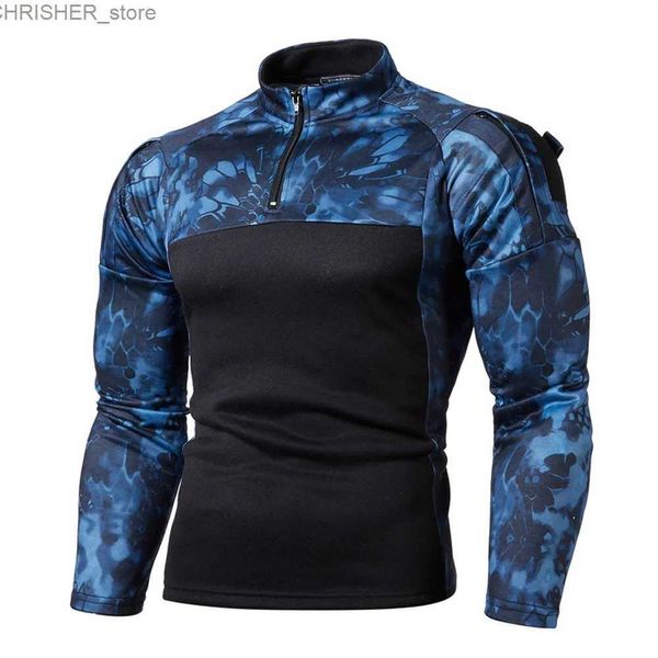 Jaquetas táticas 2023 nova camisa de combate tático homens uniforme militar camuflagem hoodie roupas do exército camo jogging moletom manga longa l231218