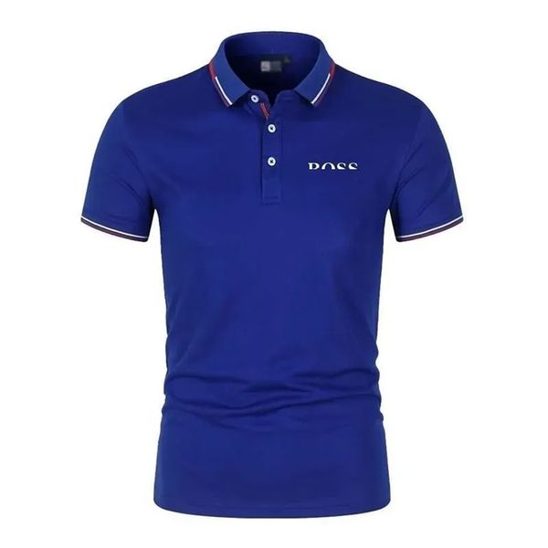 Neuester Designer -Männer -Polo -Shirt Luxus Hugo Logo Brief Casual Short Slee Boss Mode Loose Polo Neck Halbärmel D5