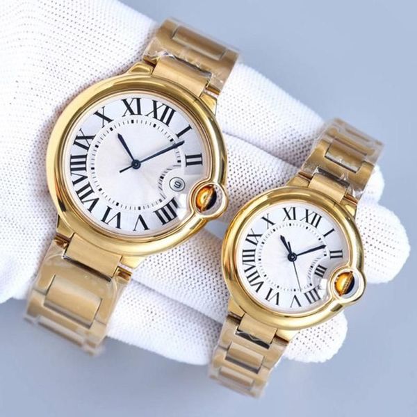 Relógios designer feminino relógio redondo ouro quartzo relógio de aço inoxidável super luminoso relógio feminino à prova dwaterproof água montre de luxo dropshipping relógios de grife