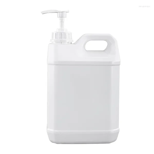 Storage Bottles 1 PCS Square Plastic Container With Pump Dispenser Milky White HDPE Travel Refillable Bottle