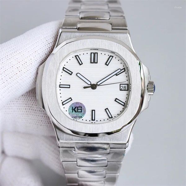 Relógios de pulso Boutique Homens Relógio 5711 Luxo Ultra ThinMinimalista Negócio Transparente Shell Todo o Aço À Prova D 'Água Relógio Automático