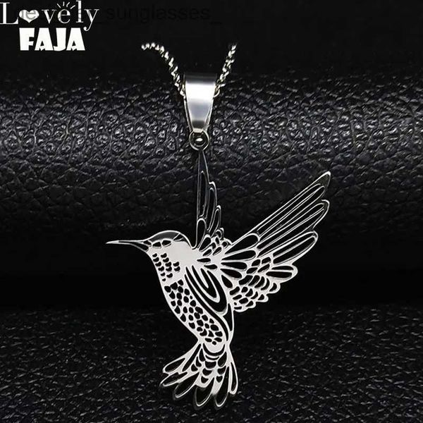 Anhänger-Halsketten Kolibri-Anhänger Edelstahl-Halsketten für Frauen Vogel-Halskette Kolibri-Kolibri-Schmuck Acero Inoxidable Joyeria N742L231218