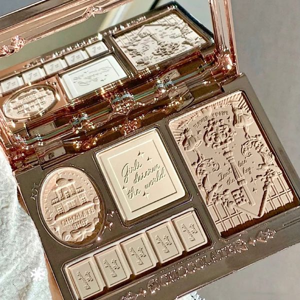 Blush Flower Knows Chocolate Series Highlighter Contour Pó Requintado Alívio Iluminar Natural 3D Rosto Mulheres Beleza Maquiagem Cosméticos 231218