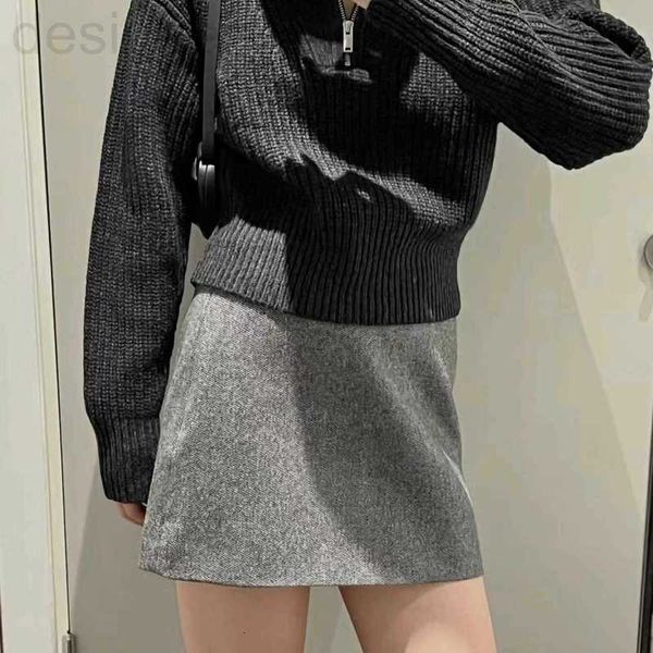 Gonne designer C Modello standard da donna Minigonna in misto lana con tessitura jacquard 2023 Nuovo prodotto invernale 1191360001 QF7D