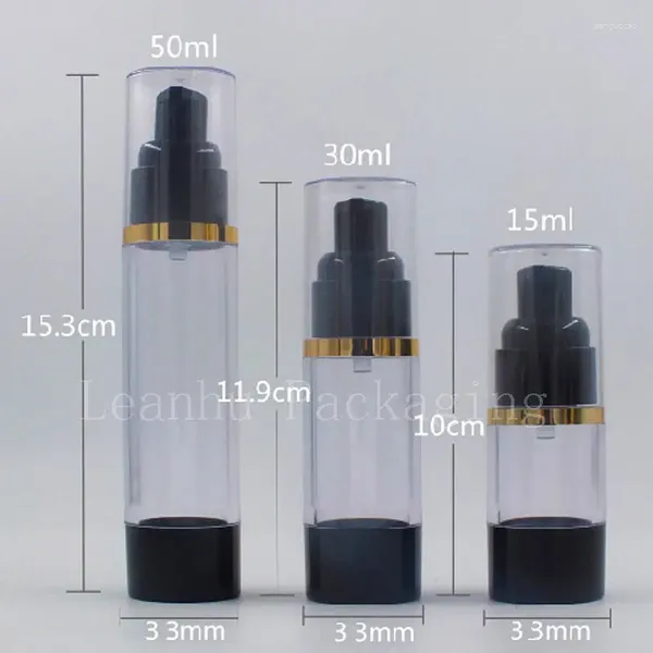 Aufbewahrungsflaschen 24 x 15 ml, 30 ml, 50 ml, schwarze Airless-Flasche, kosmetische Lotion, Cremepumpe, kleiner Reise-Hautpflegebehälter, Pressspender