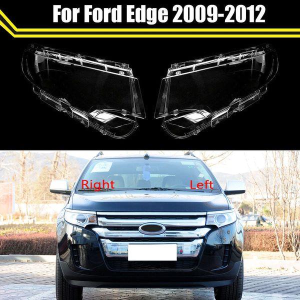 Caso de luz da lâmpada cabeça para ford edge 2009 2011 2012 frente do carro farol lente capa abajur vidro tampas farol escudo