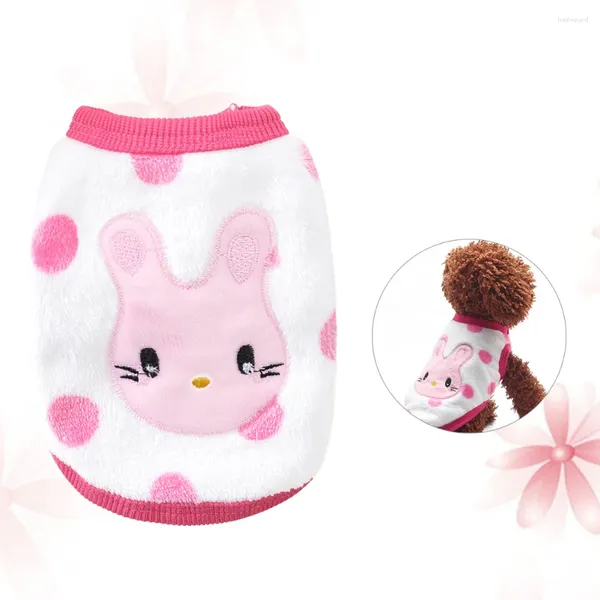 Vestuário para cães Inverno Dos Desenhos Animados Filhote de Cachorro Colete Roupas Quentes Flanela Roupas Para Cães Pequenos Chihuahua Roupa Francesa Pet Cat Camiseta - Tamanho XXS