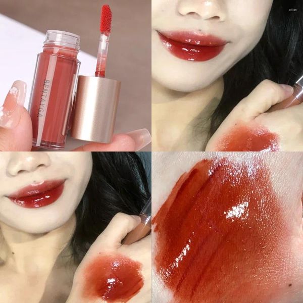 Lip Gloss 6 Colors Mirror Water Waterproof Long Lasting Moisturizing Lipstick Nude Brown Red Women Makeup Cosmetics