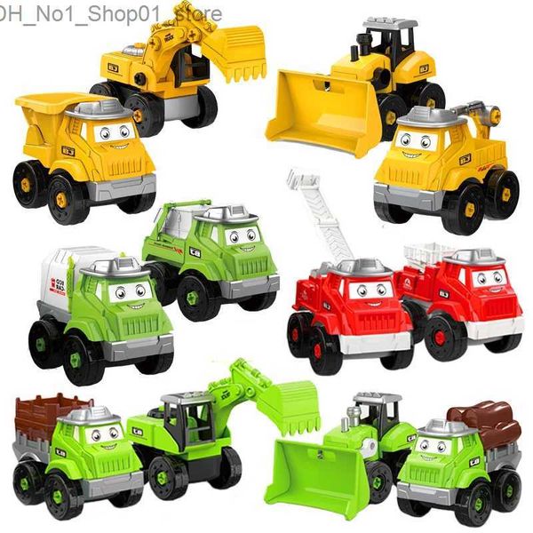 Ordinamento Nidificazione Impilabile giocattoli Bambini Camion Carico Scarico Plastica Camion fai da te Assemblaggio di giocattoli Set di auto di ingegneria Giocattoli educativi per bambini per regali ragazzo Q231218