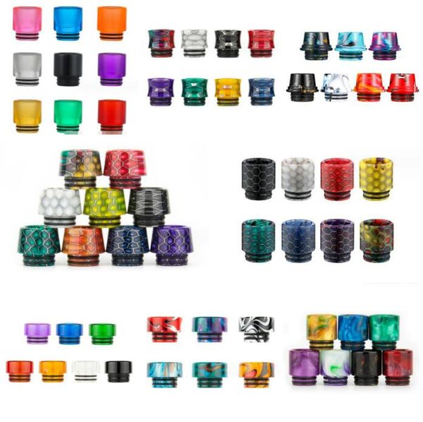 Top 810 Resin Drip Tips Wide Bore Dripper Tip Mundstück 8 Styles Wählen Sie für TFV8 TFV12 Zigarettentank RBA Zerstäuber Raucherzubehör