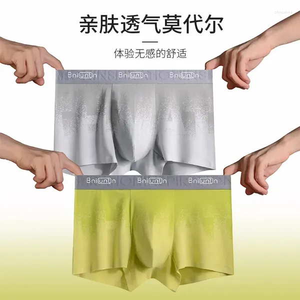 Cuecas de alta qualidade material modal roupa interior masculina sensação nua sem costura confortável respirável boxer calças homens