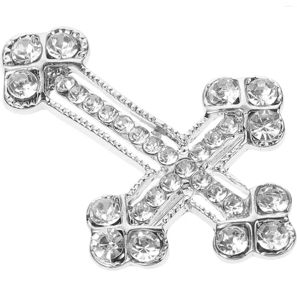Broches delicados cruz cristal strass broche pino peito acessórios de jóias presente para homens mulheres meninas
