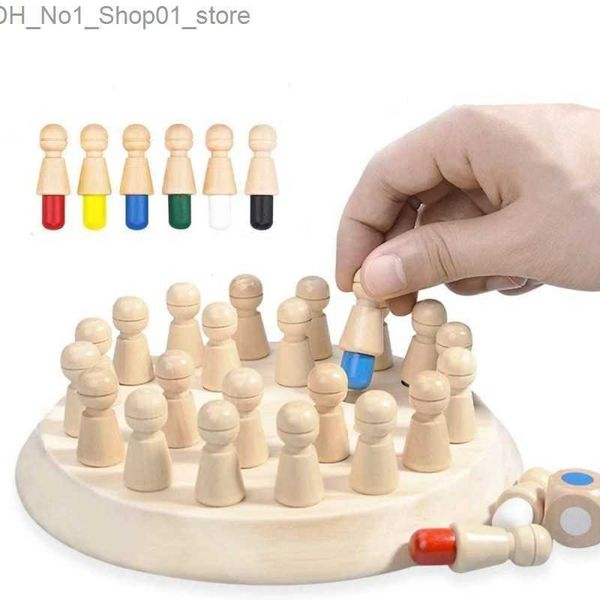 Sortieren, Verschachteln, Stapeln, Spielzeug, Kinder, Holz, Memory-Schach-Set, passendes Brettspiel für Kinder im Alter von 2 bis 3 Jahren, Rätsel-Puzzlespiele, Montessori-Lernspielzeug Q231218