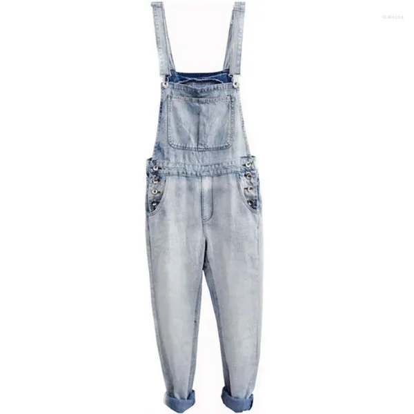 Männer Jeans Plus Größe Overalls Große Riesige Denim Trägerhose Mode Tasche Overalls Dünne Schlinge Koreanische Füße XS-5XL