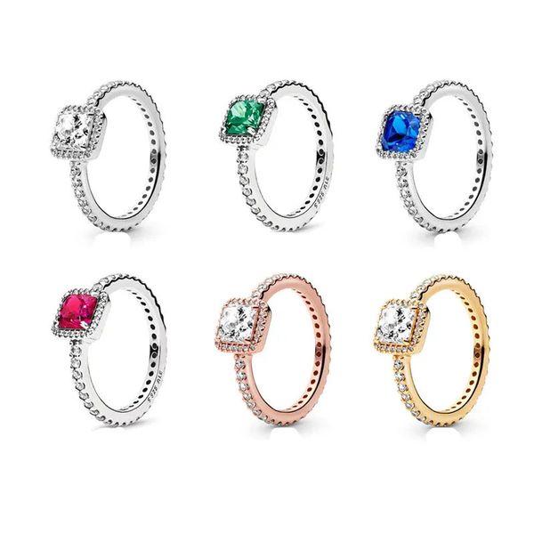 Mode Luxus Designer Eheringe Pfeil der Liebe Silber quadratischer Diamantring DIY passen Pandoras Hochwertiger Verlobungsfeierschmuck für Frauen kostenloser Versand