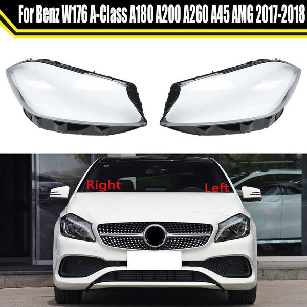 Чехол для автомобильной лампы для Mercedes-Benz W176 A-class A180 A200 A260 A45 AMG 2017 2018, стеклянный корпус объектива, крышка автомобильной фары, колпачки