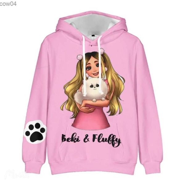 Sweatshirts 2022 Sıcak Rebekah Kanatları Maz Beki Fluffy 3D Hoodie Uzun Kollu Kadın Erkek Hoodie Harajuku Sokak Giyim Çocuk Külot Kai L230625