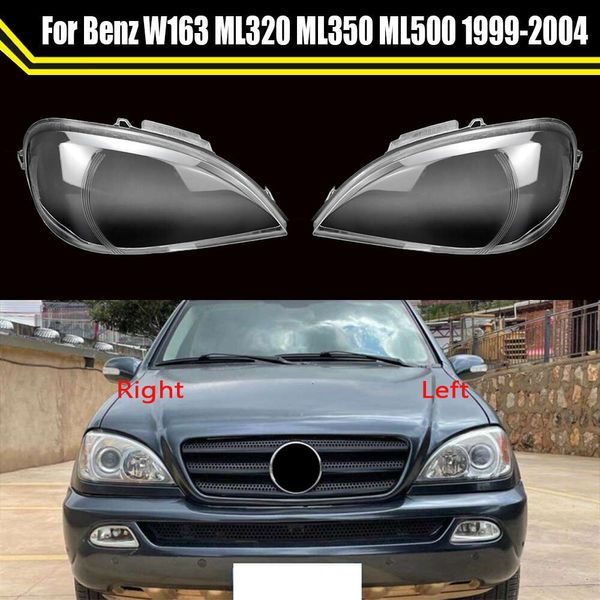 Cabeça do carro abajur farol transparente tampas de lente de vidro capa para mercedes-benz w163 ml320 ml350 ml500 1999 ~ 2004