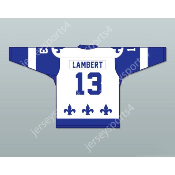 Benutzerdefiniertes GUY LAMBERT 13 LE NATIONAL DE QUEBEC WEISSES HOCKEY-TRIKOT LANCE ET COMPTE NEU Top genäht S-M-L-XL-XXL-3XL-4XL-5XL-6XL