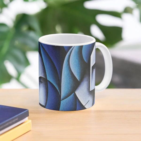 Tazze da donna in tazza da caffè blu Bellissime tazze da tè in ceramica